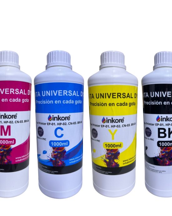 Tinta Inkore Universal 4lt Para Epson, Hp, Brother, Canon CMYK