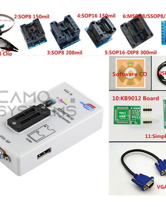 Programador ISP Original RT809F mas 7 Adaptadores