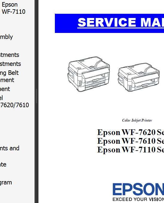 Manual de servicio de la impresora  Epson series WF-7110, serie WF-7610, serie WF-7620, PXM5041F