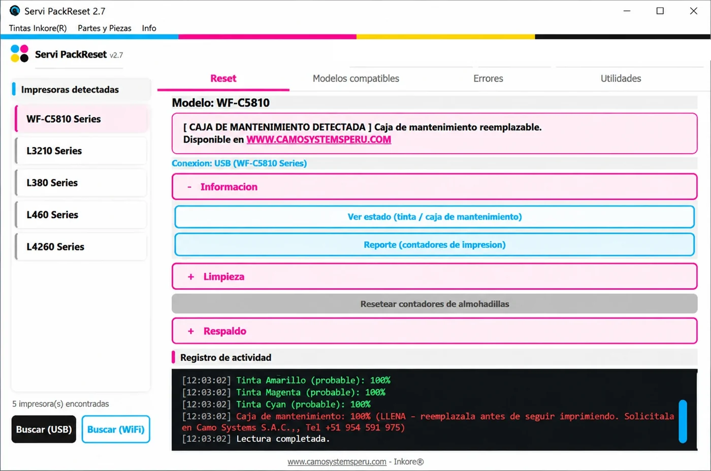 ServiPack: herramienta para técnicos de impresoras Epson